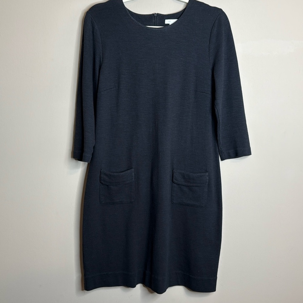 J Jill black 3/4 sleeve Ponte Knit Dress size small